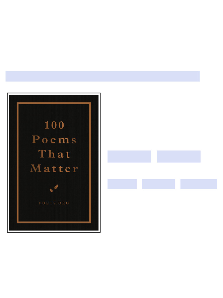100 Poems That Matter by The Academy of American Poets instant download ...