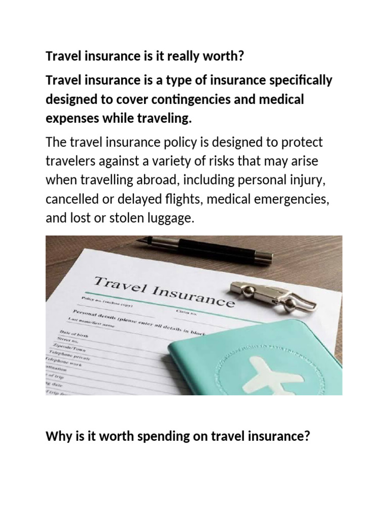 Is Travel Insurance Worth It? | PDF | Insurance | Financial Risk