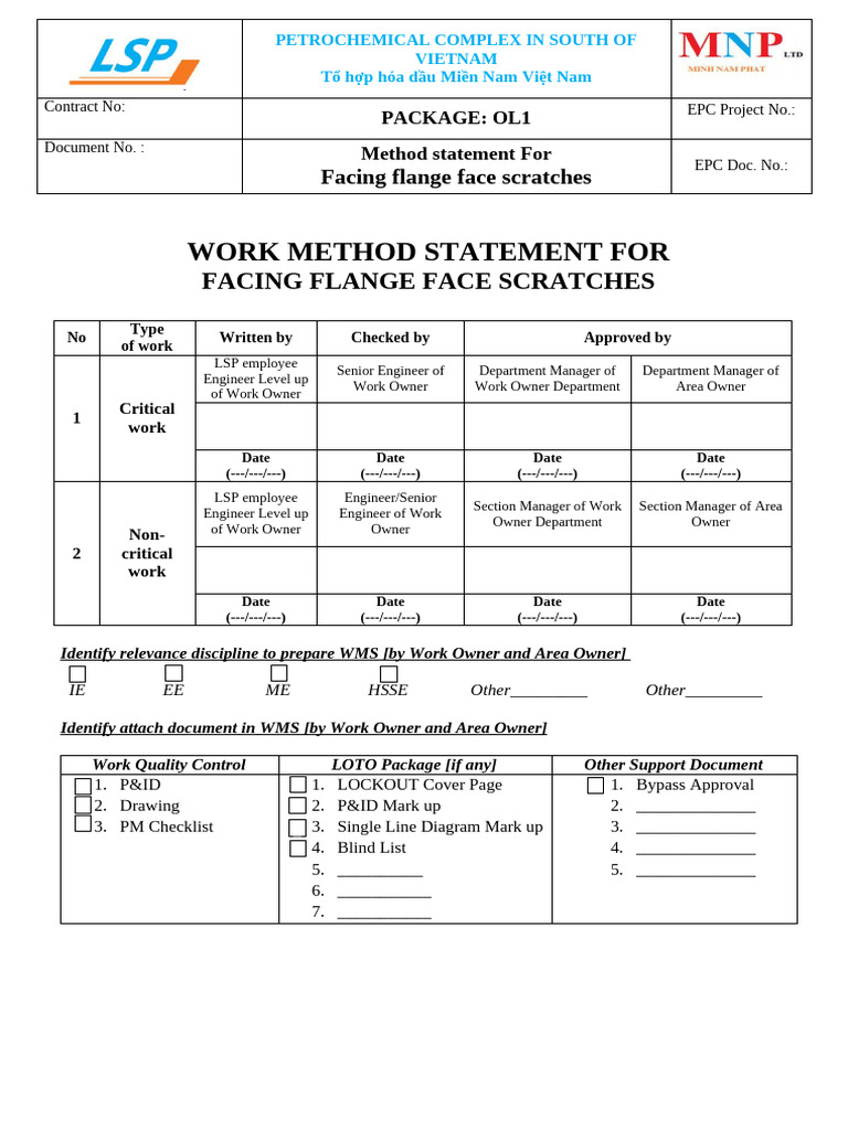WSM - Facing For Flange 24in-300 Scratches | PDF | Personal Protective ...