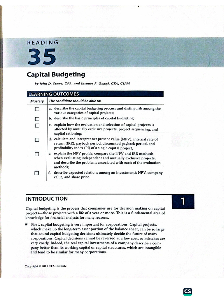 Capital Budgeting | PDF