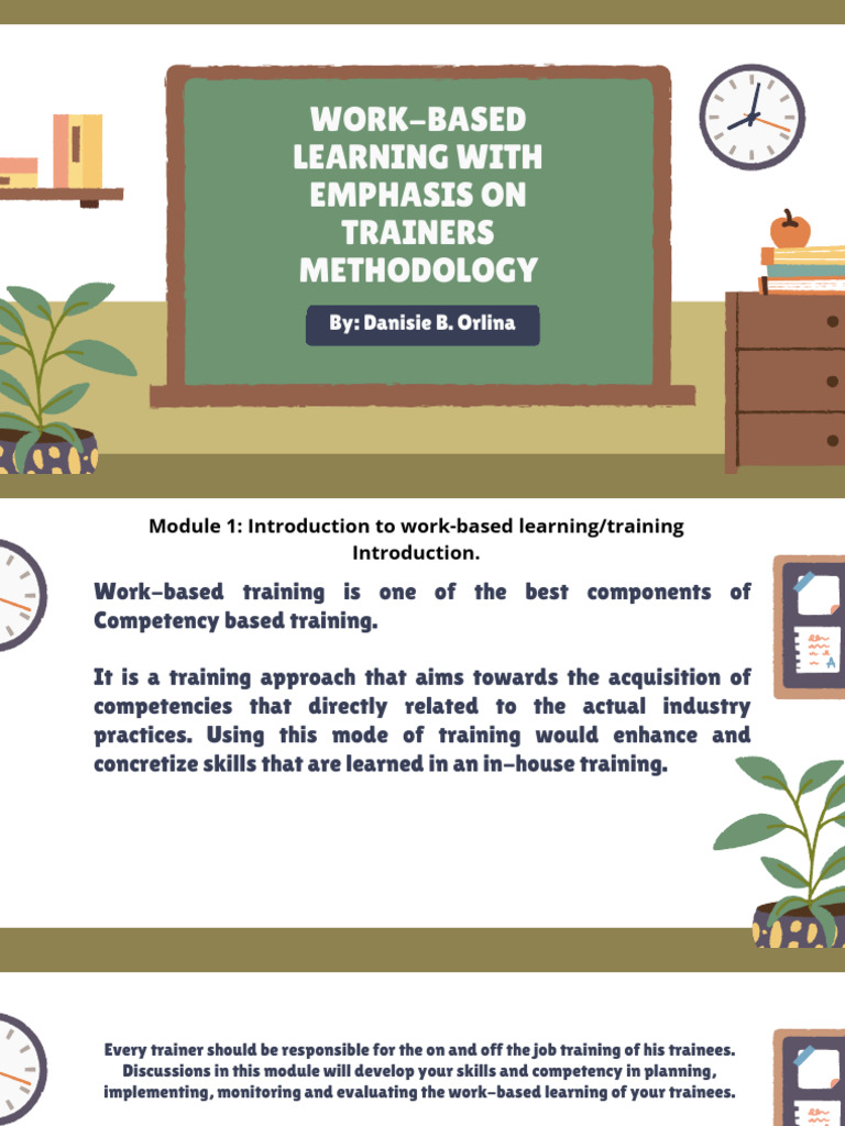 Work-Based Learning Trainer's Guide | PDF | Apprenticeship | Employment