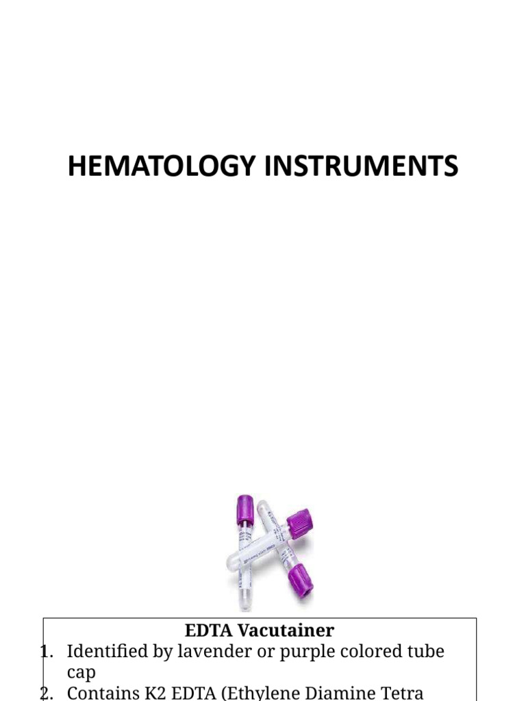 Essential Hematology Instruments Guide | PDF | Bone Marrow | Tissue ...