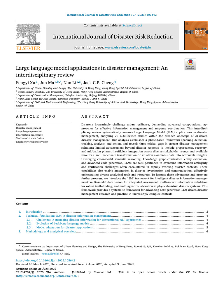 LLM Applications in Disaster Management | PDF | Artificial Intelligence ...