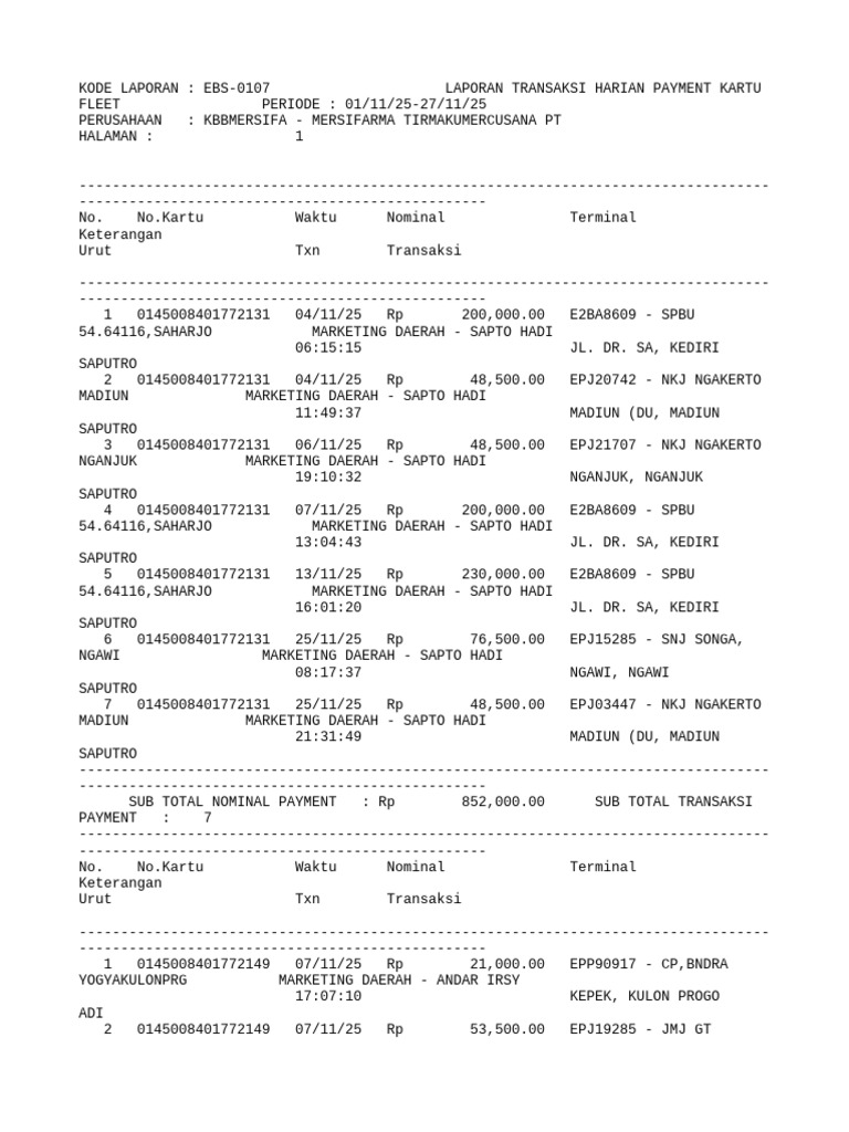 Daily Payment Transaction Report EBS-0107 | PDF