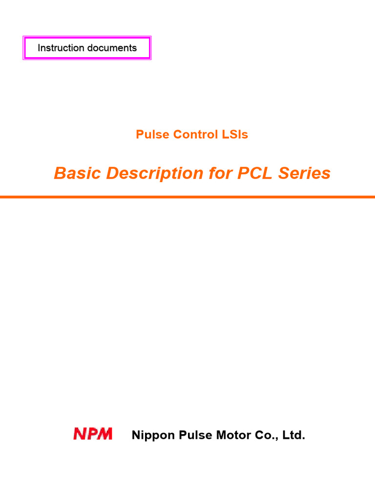 Basics of PCL E5 Pulse Control LSIs | PDF
