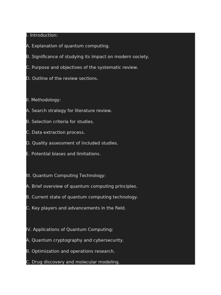 Outline for Systematic Review | PDF