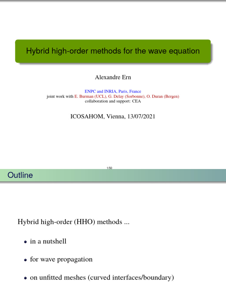 Hybrid High-Order Methods for Waves | PDF | Matrix (Mathematics ...