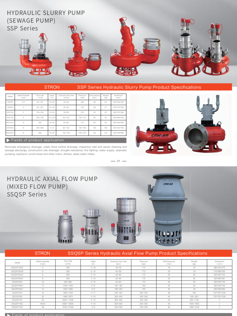 Hydraulic Slurry and Drainage Pumps Guide | PDF | Pump | Water