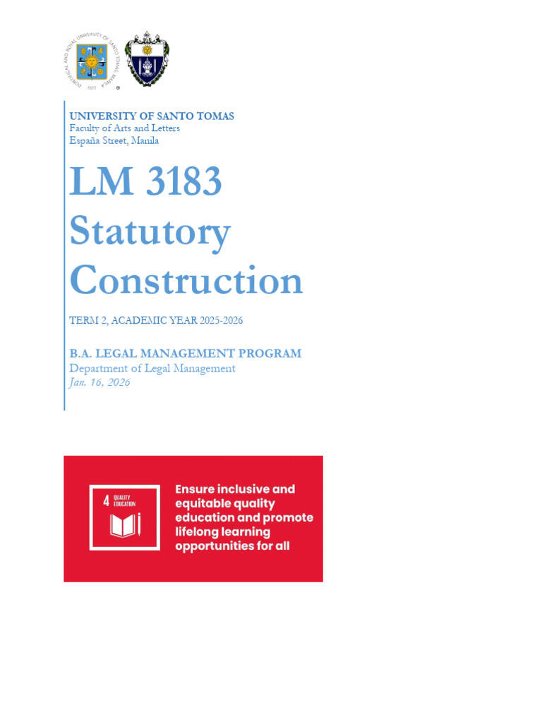 UST Legal Management Course Overview | PDF | Knowledge | Statutory ...