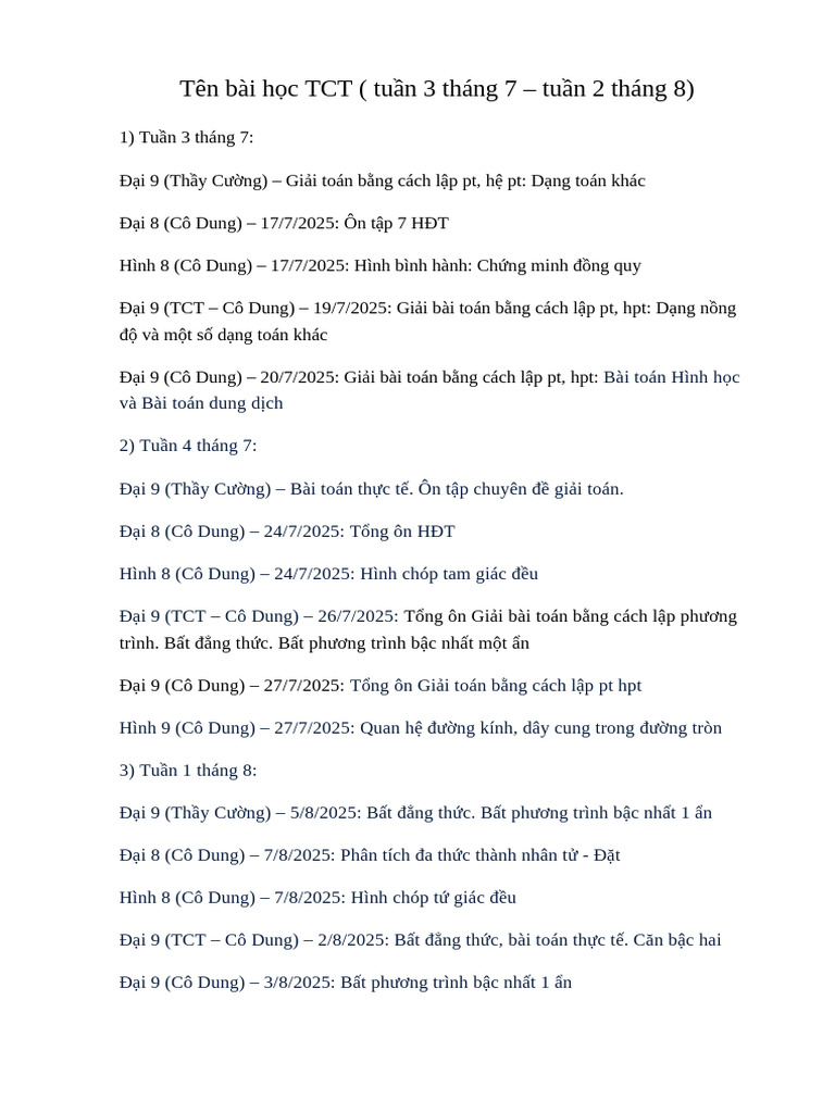 Tên bài học TCT | PDF