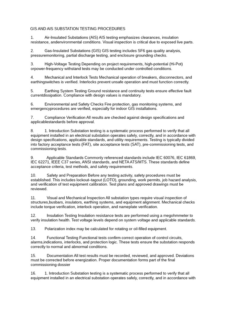 Substation Testing Procedures Guide | PDF | Verification And Validation ...