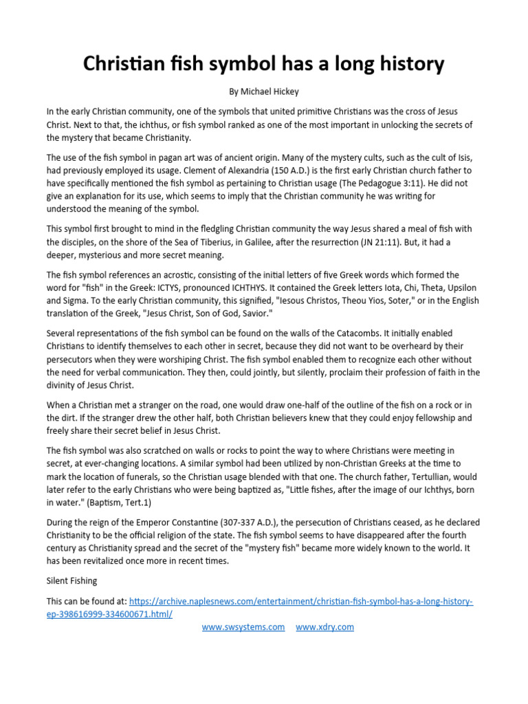 History of the Christian Fish Symbol | PDF | Theology | Ancient ...