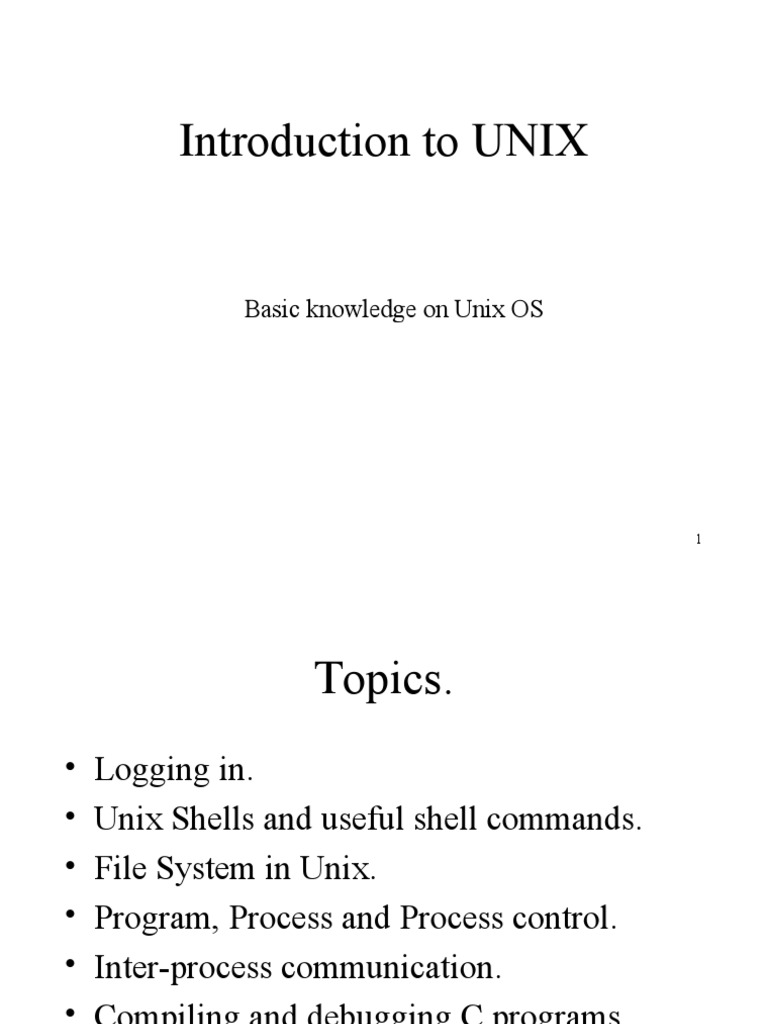 Introduction To UNIX: Basic Knowledge On Unix OS | PDF | Command Line ...
