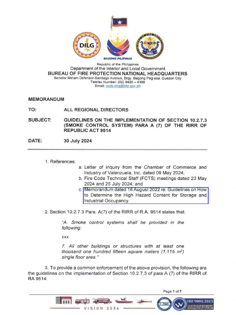 BFP Memorandum 20240730 | PDF