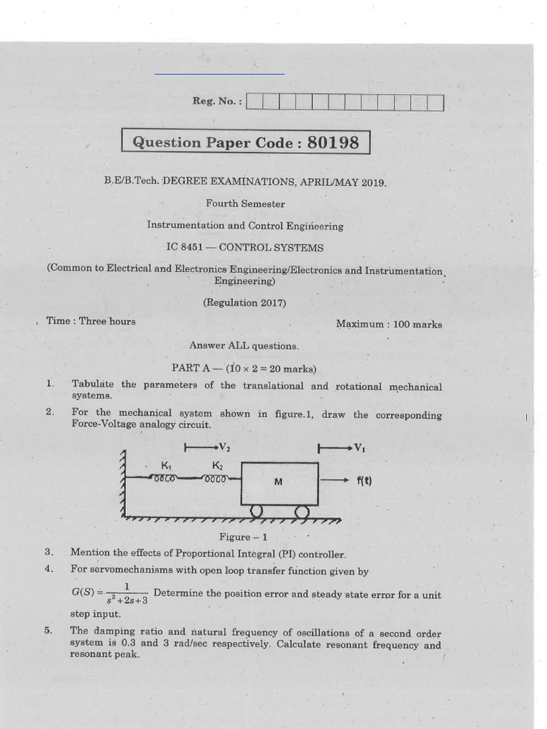 EE3503 Control Systems | PDF | Engineering | Electronics