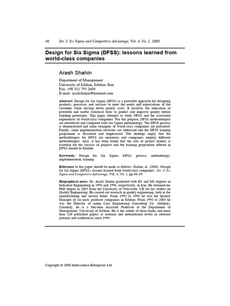 DMAIC Lesson Learn | PDF | Design For Six Sigma | Six Sigma