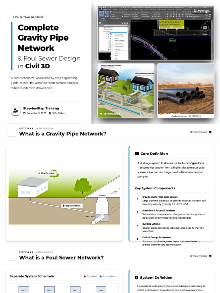 Gravity Pipe & Foul Sewer Design Guide | PDF | Sanitary Sewer | Civil ...