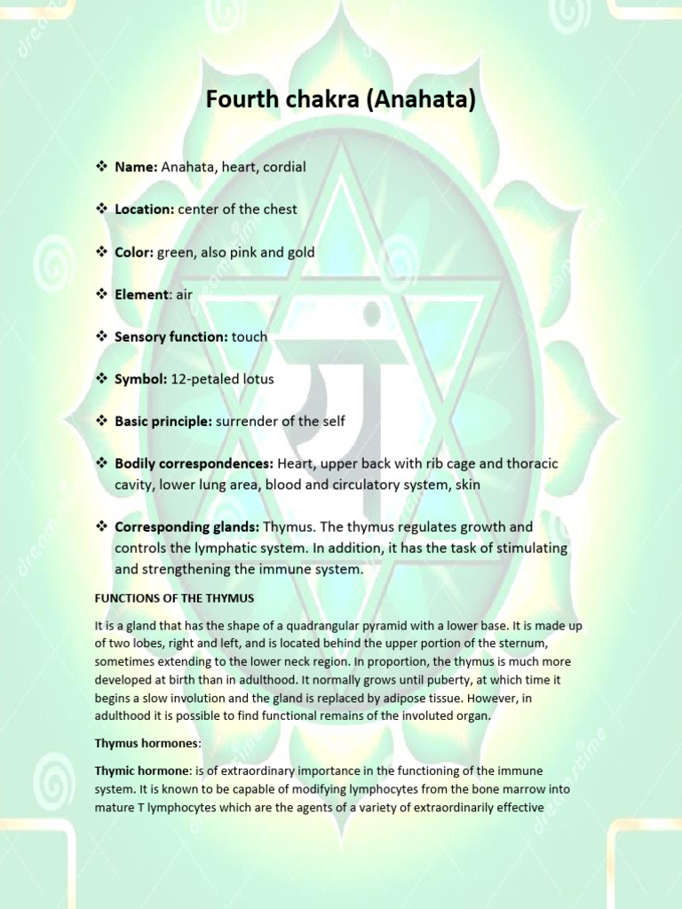 Understanding the Fourth Chakra: Anahata | PDF | Thymus | Love