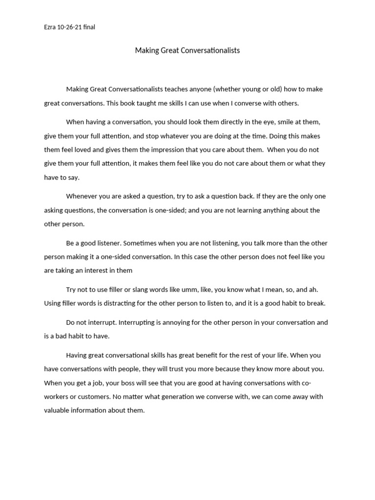 Mastering Conversational Skills | PDF