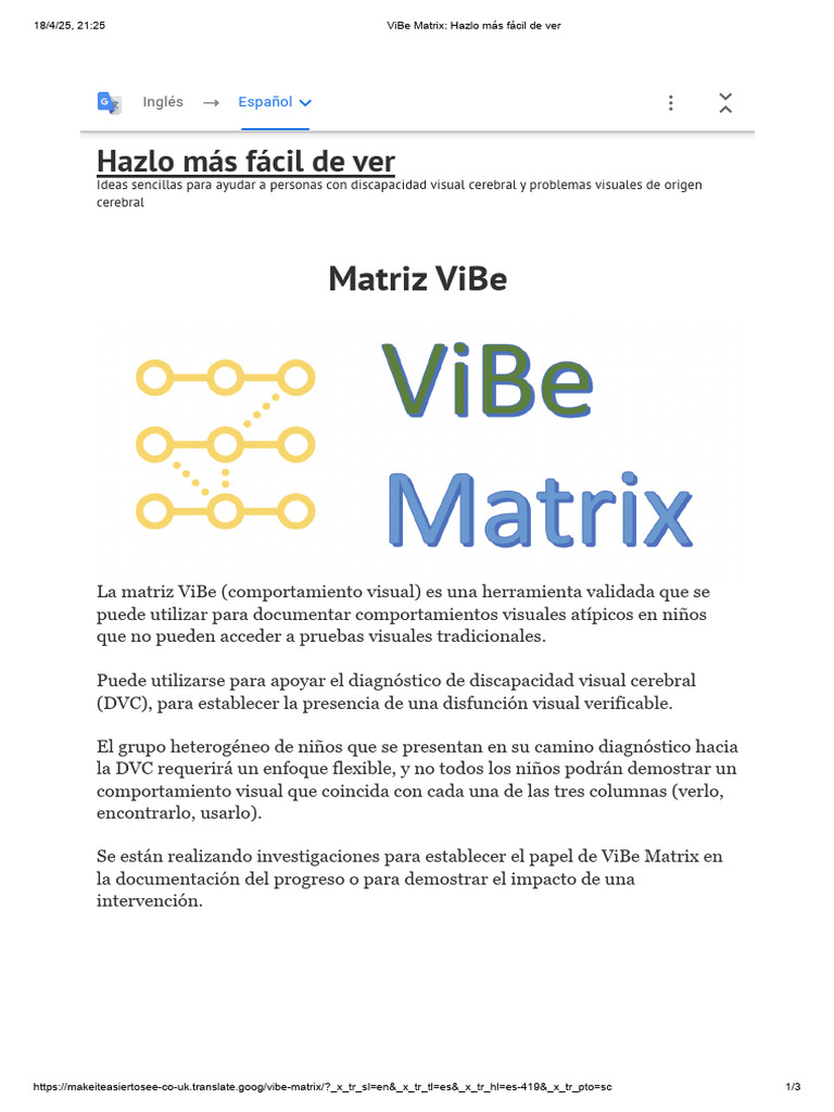 ViBe Matrix - Hazlo Más Fácil de Ver | PDF | Psicología cognitiva ...