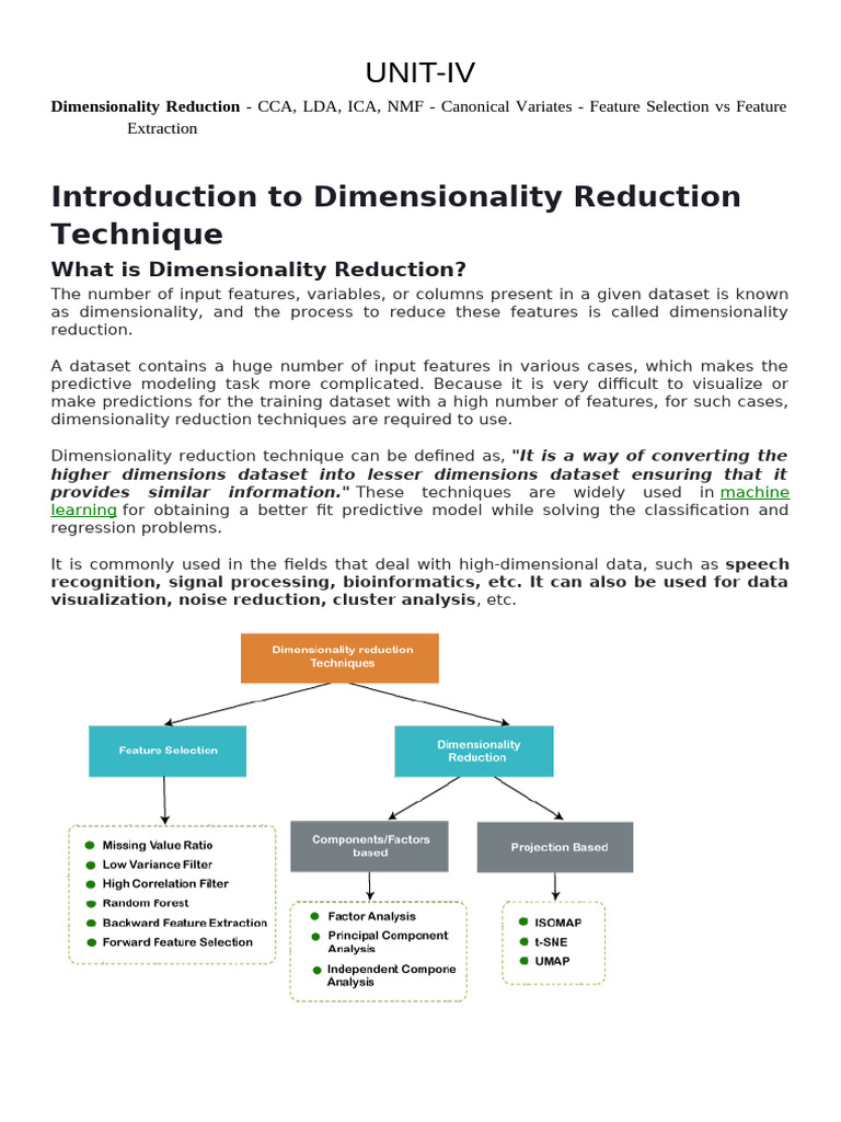 Dimensionality Reduction Techniques Explained | PDF | Principal ...