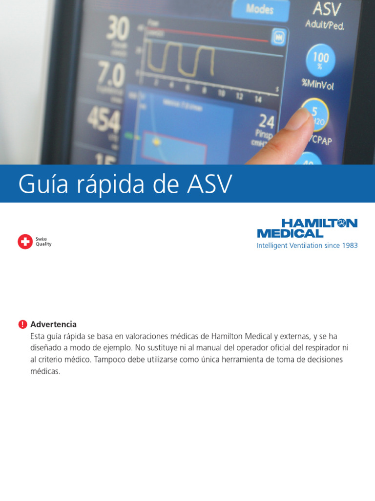 Guía de Ventilación ASV de Hamilton Medical | PDF | Respiración ...