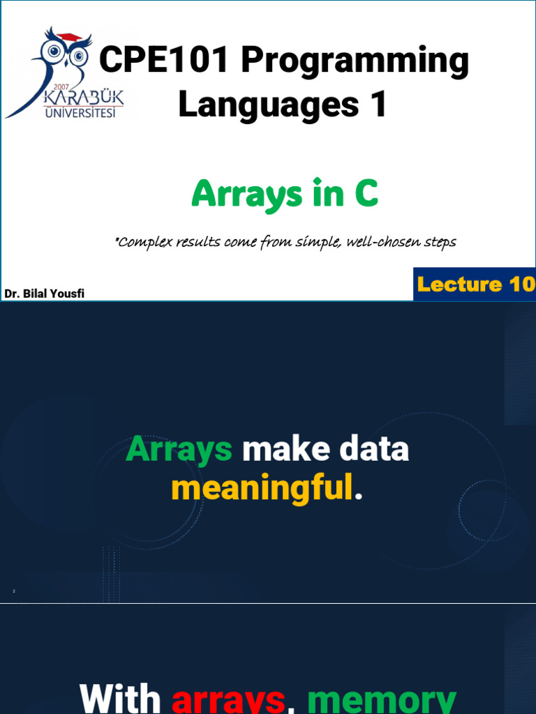 Understanding Arrays in C Programming | PDF | Computer Programming ...