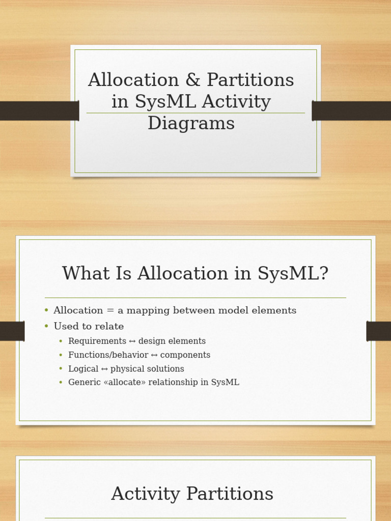 SysML Activity Diagrams: Allocation & Partitions | PDF