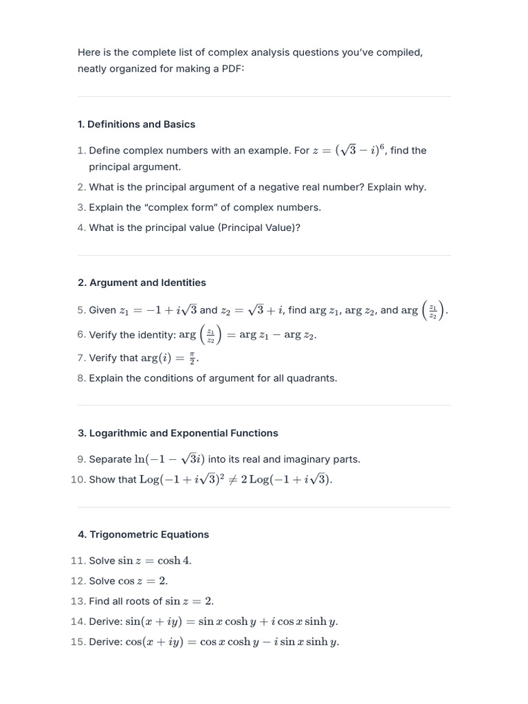TF Complex Variables | PDF