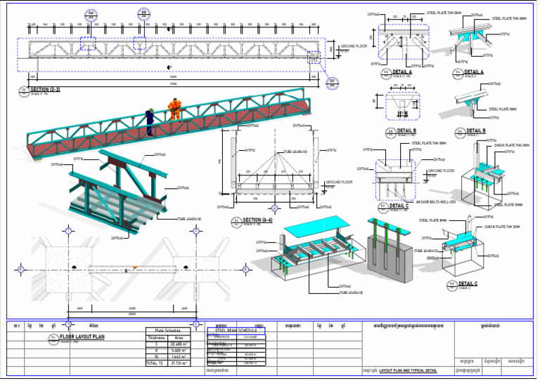 Ground Floor Layout and Steel Schedule | PDF | Structural Engineering ...