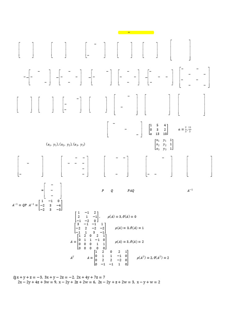 Engineering Mathematics I: Matrices Solutions | PDF | Matrix ...