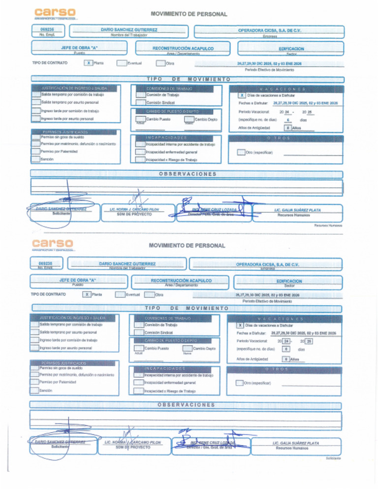 Movper Vacaciones | PDF