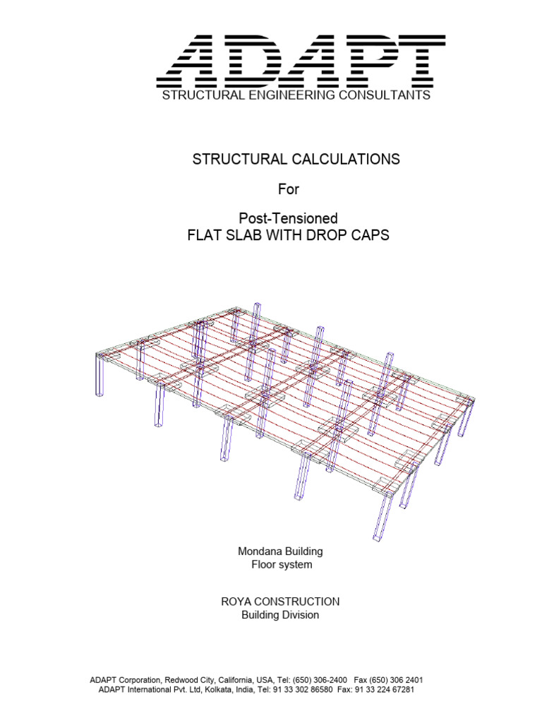 Exemple D'un Plancher Dalle en Post Tension Avec Chapitaux | PDF ...