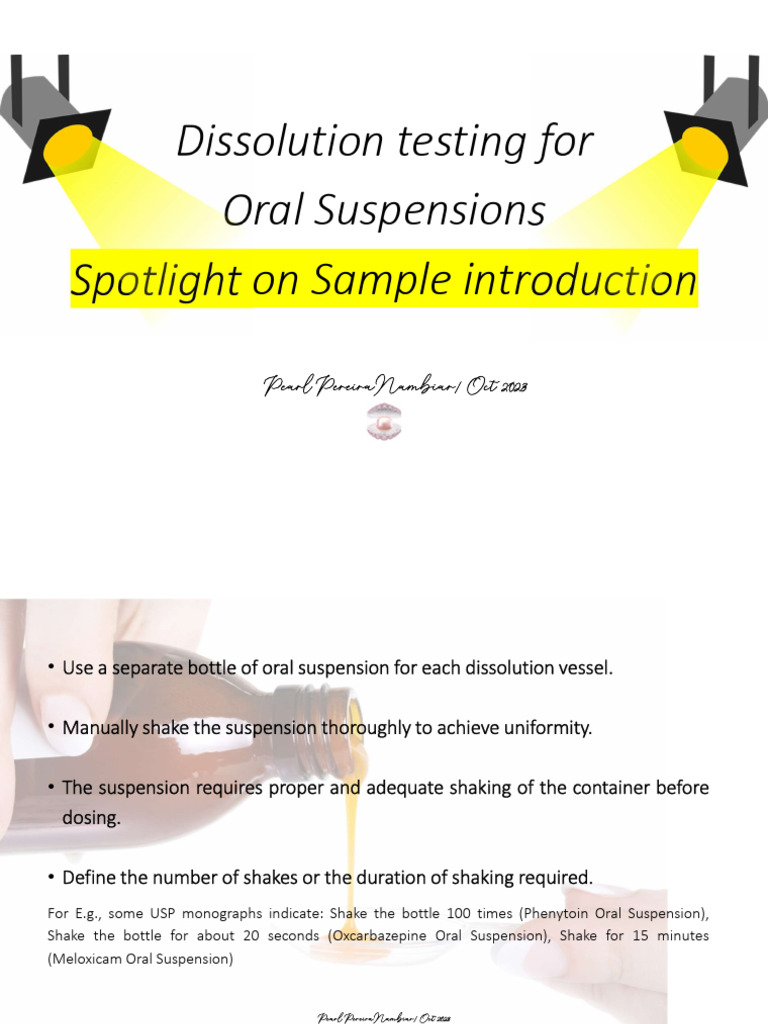 Oral Suspension Dissolution Testing Guide | PDF | Syringe