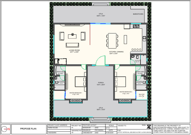 Farmhouse Proposed Layout Plan | PDF | Room