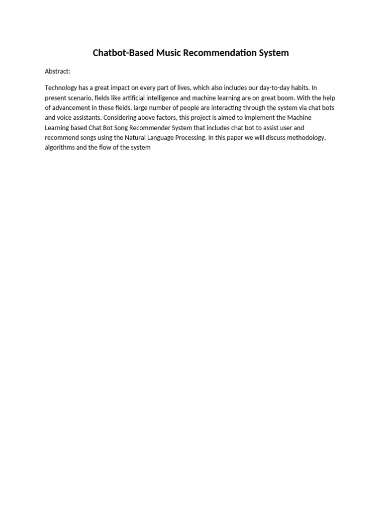 Chatbot Music Recommendation System | PDF | Unified Modeling Language ...
