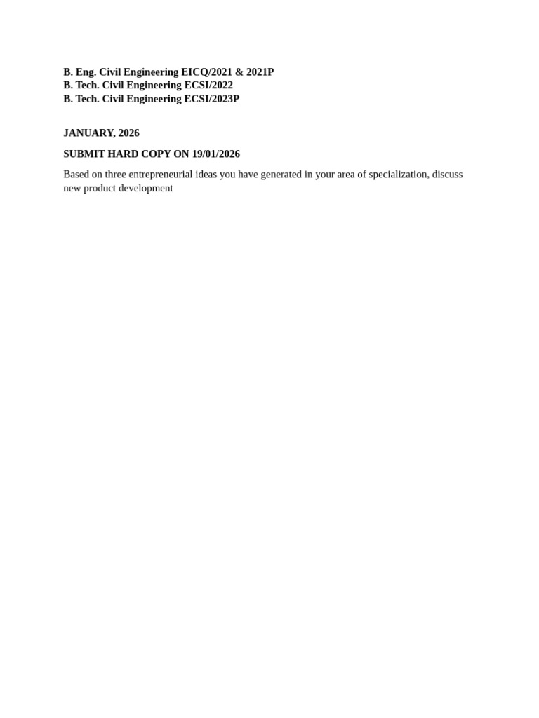 Civil Engineering Product Development Ideas | PDF