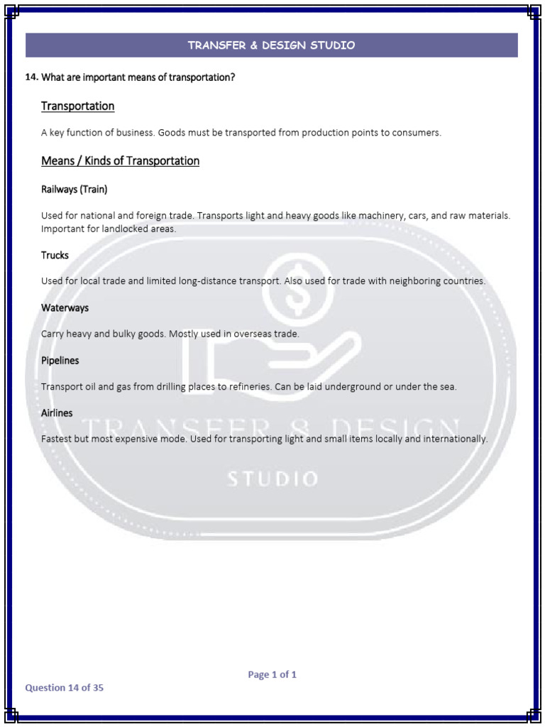 Transportation | PDF