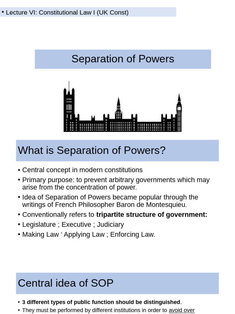 Understanding Separation of Powers in the UK | PDF | Separation Of ...