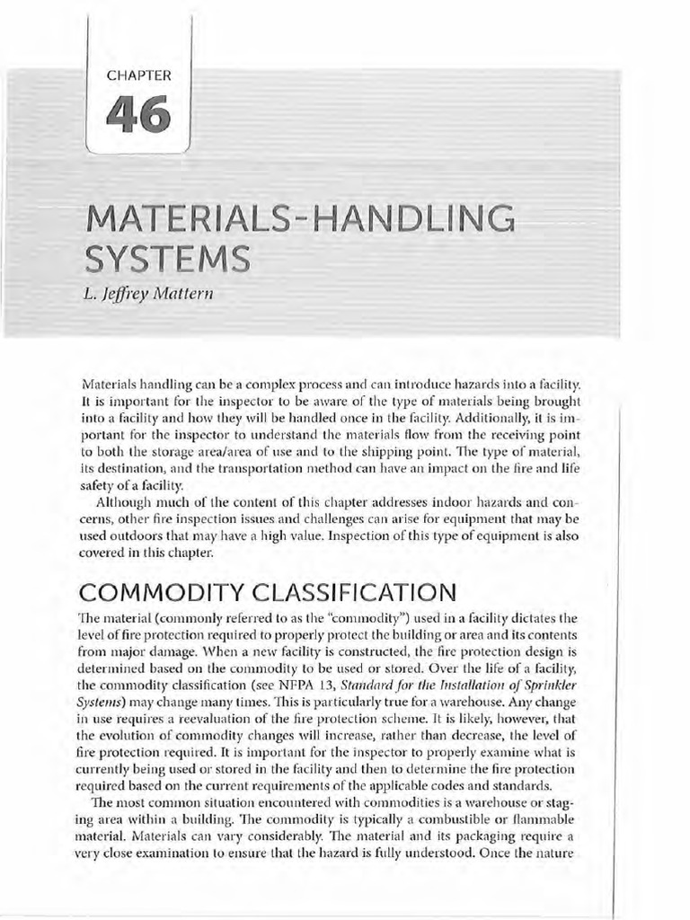Fire Safety in Materials Handling Systems | PDF
