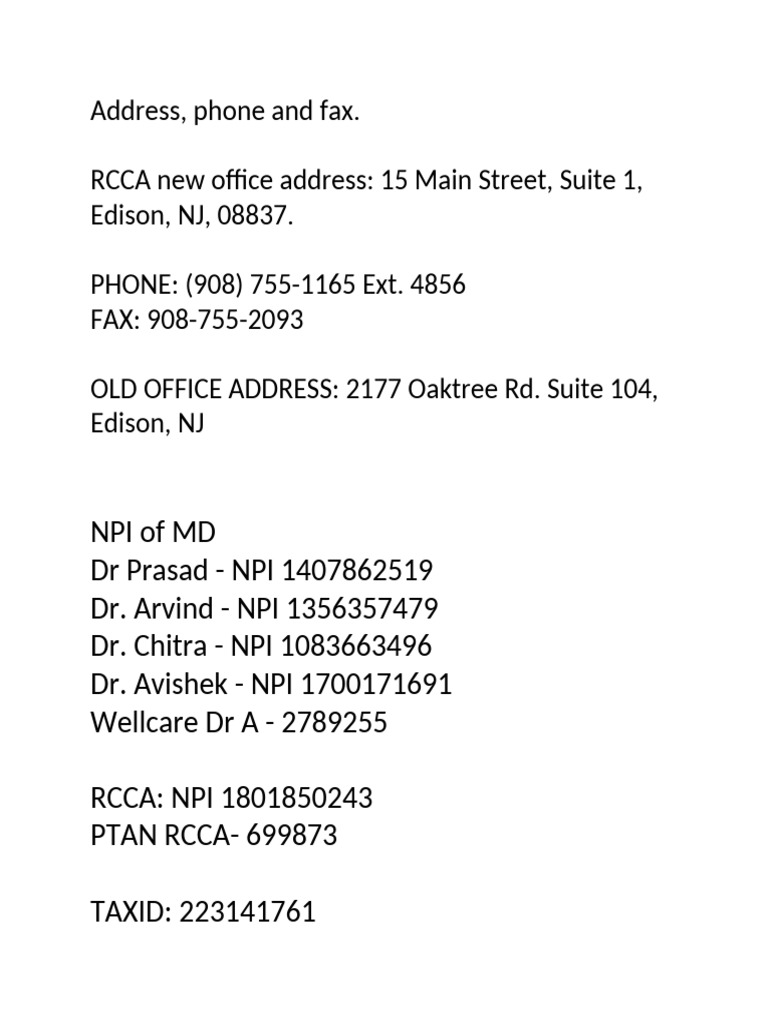 RCCA Office Contact Information | PDF
