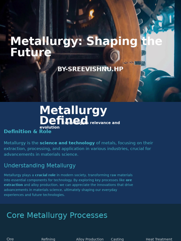 Metallurgy: Key Processes and Innovations | PDF | Copper | Metallurgy