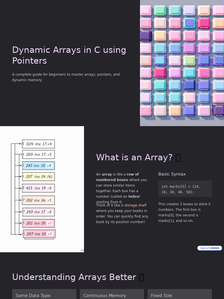 Dynamic Arrays and Pointers in C | PDF | Pointer (Computer Programming ...
