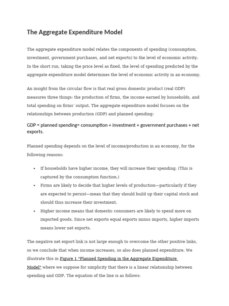 Understanding the Aggregate Expenditure Model | PDF | Consumption ...