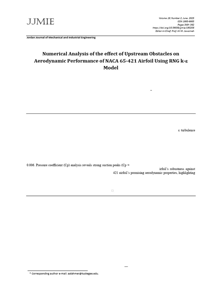 Aerodynamic Analysis of NACA 65-421 Airfoil | PDF | Lift (Force) | Airfoil