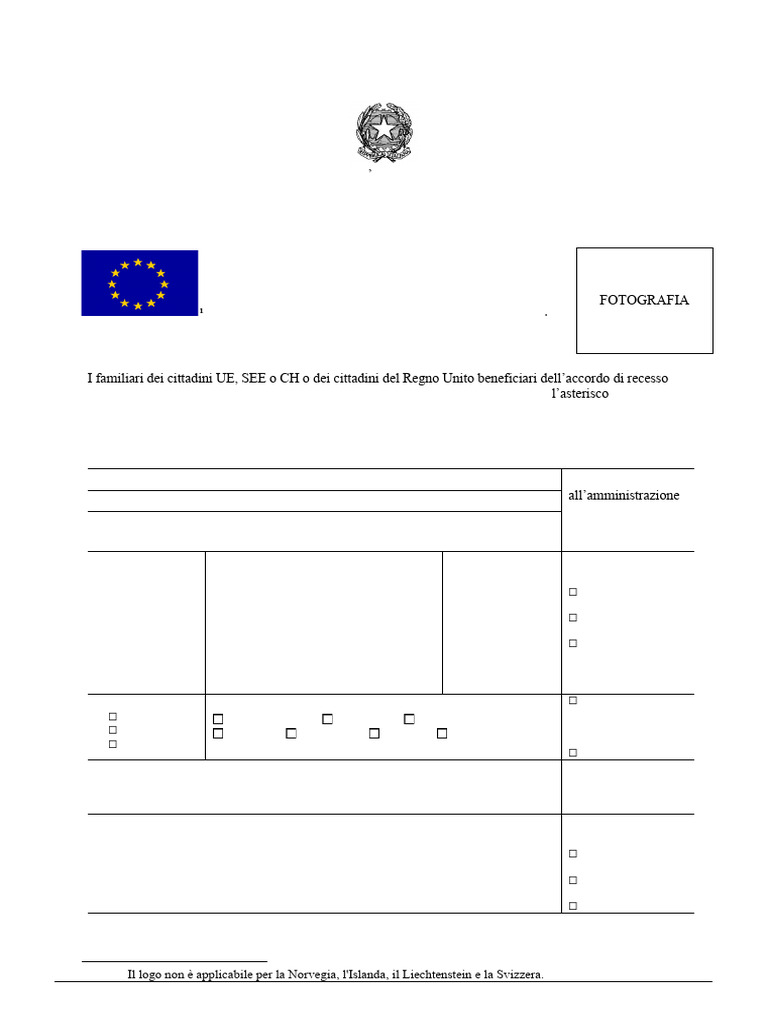 Visa Application Form Italian | PDF