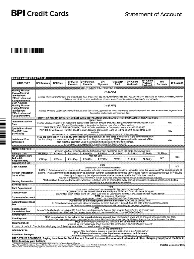 BPI Edge Card Statement Summary | PDF | Credit Card | Visa Inc.