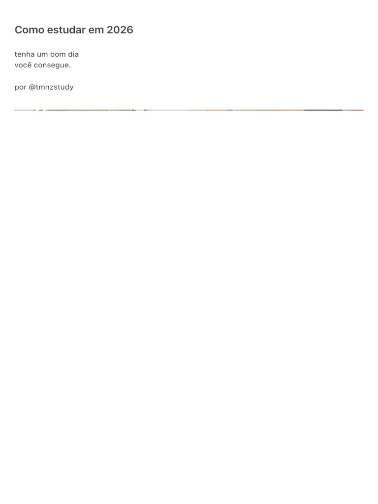 Dicas de Estudo e Hábitos para 2026 | PDF | Tempo