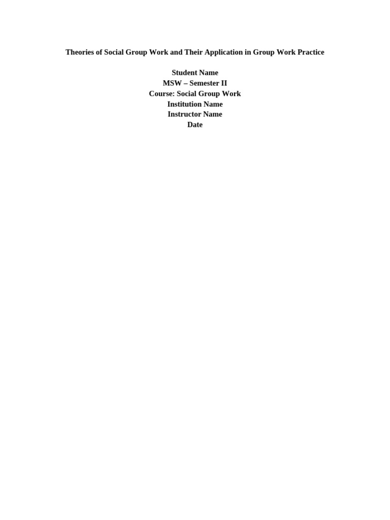 Theories of Social Group Work APA7 | PDF | Learning Theory (Education ...