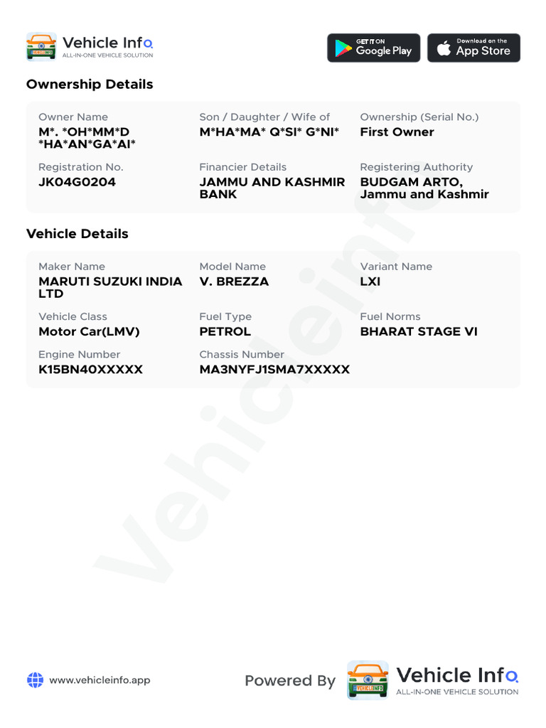 Vehicle Ownership and Details Report | PDF | Transport | Automotive ...